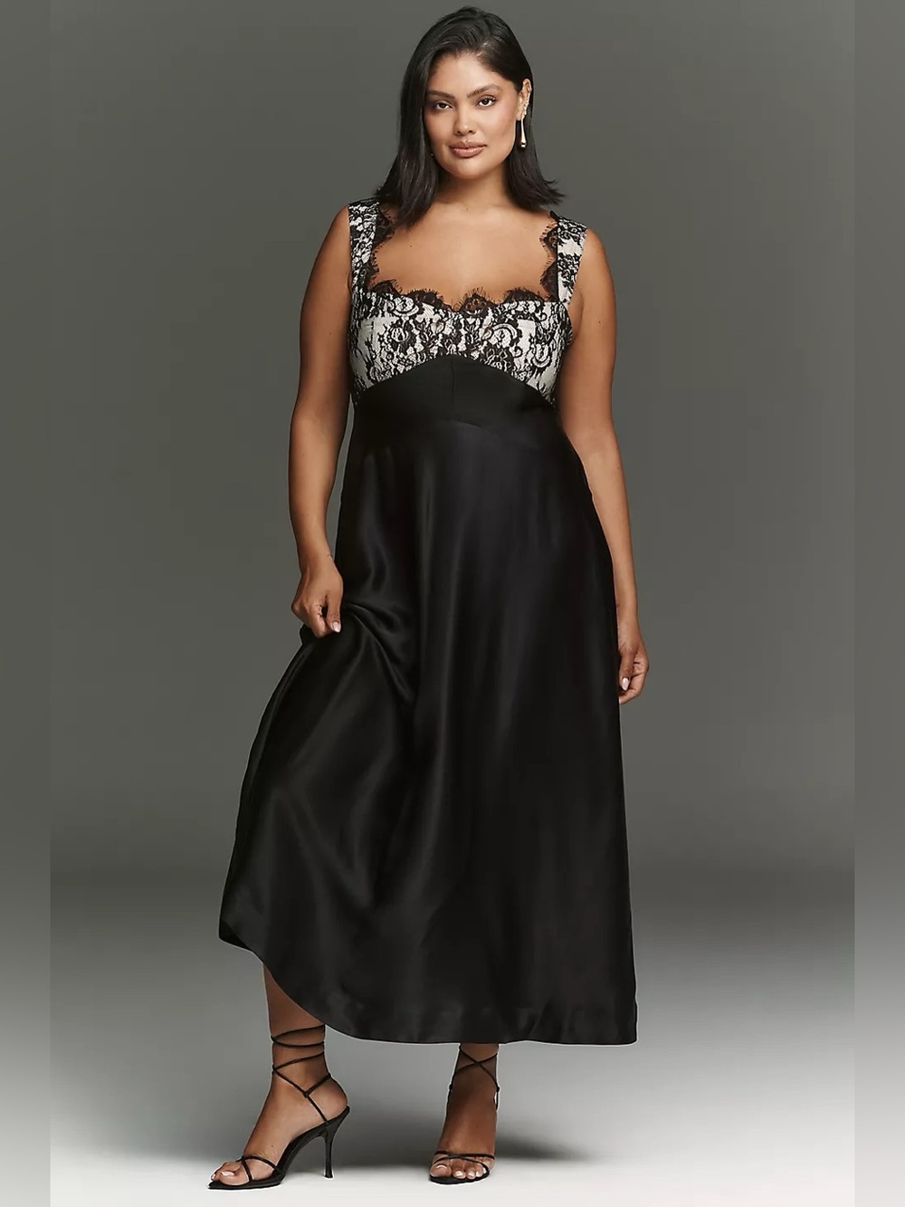 NWT Anthropologie Maeve Jocelyn Sleeveless Lace Midi Dress in Black, Size XL
